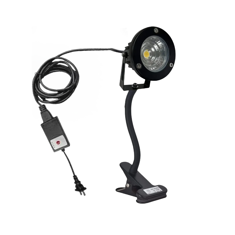 Kiven 12W Modern Gooseneck LED Clip Spotlight - IP65 Waterproof for Backyard/Garage/Hallway