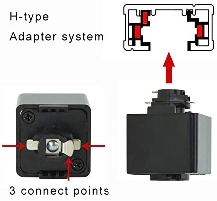 H-type adapter for Kiven track pendant lights, featuring 3 connect points for easy and secure installation.