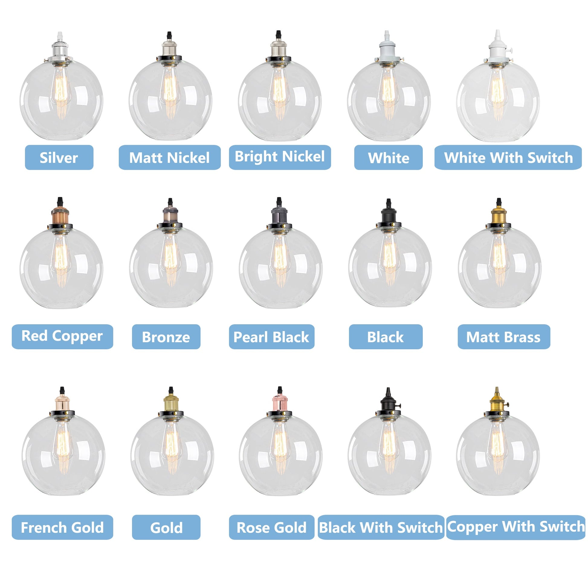 Customizable Kiven Track Pendant Light with Crystal Globe Lampshade, Multiple Finishes Available
