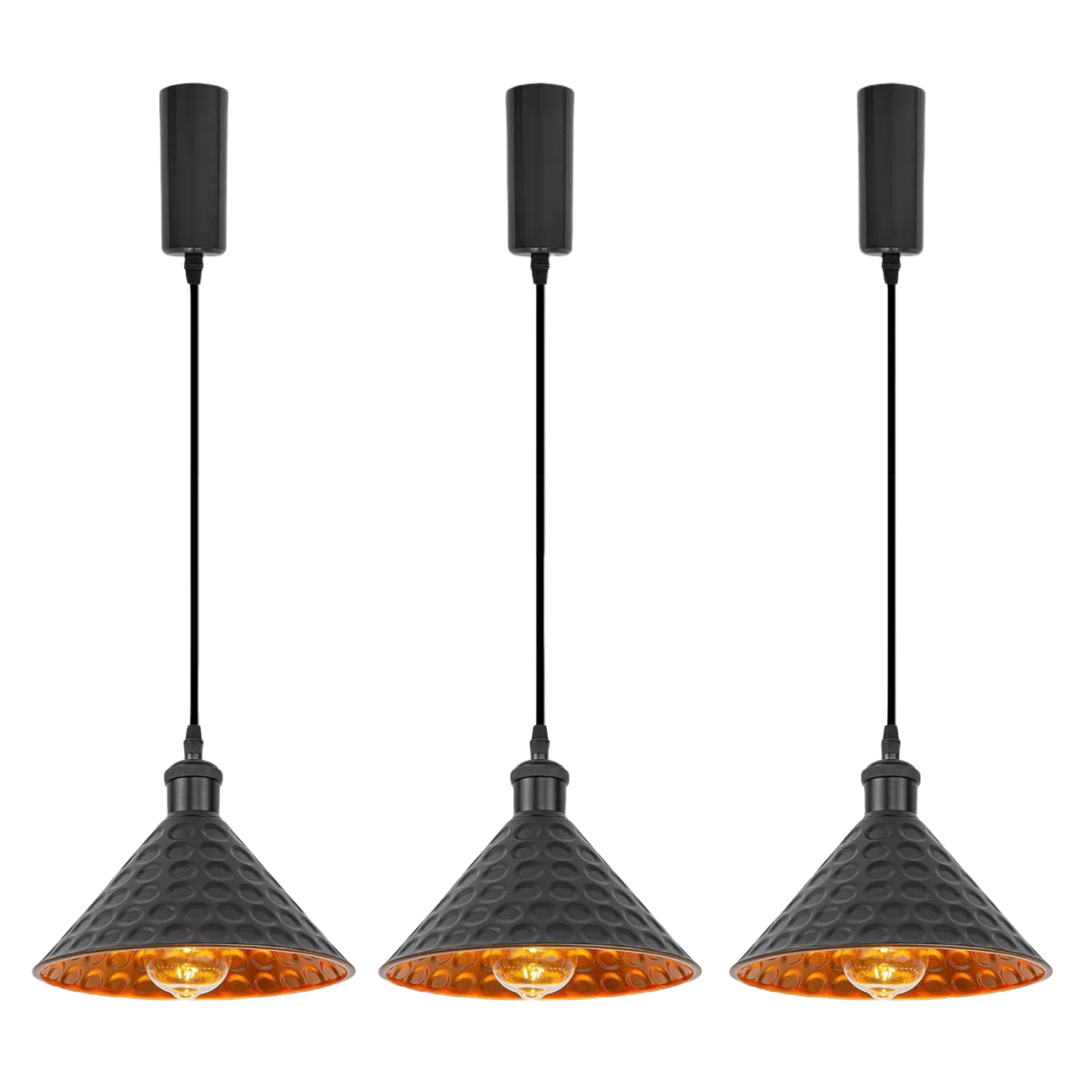 Kiven H-Type Track Lighting, 3-Light Modern Halo Track Pendant Light with Built-in Cable Wrapper, H Track Light Pedant Adjustable Length for Kitchen Shop, Black Finish, Gold Inner