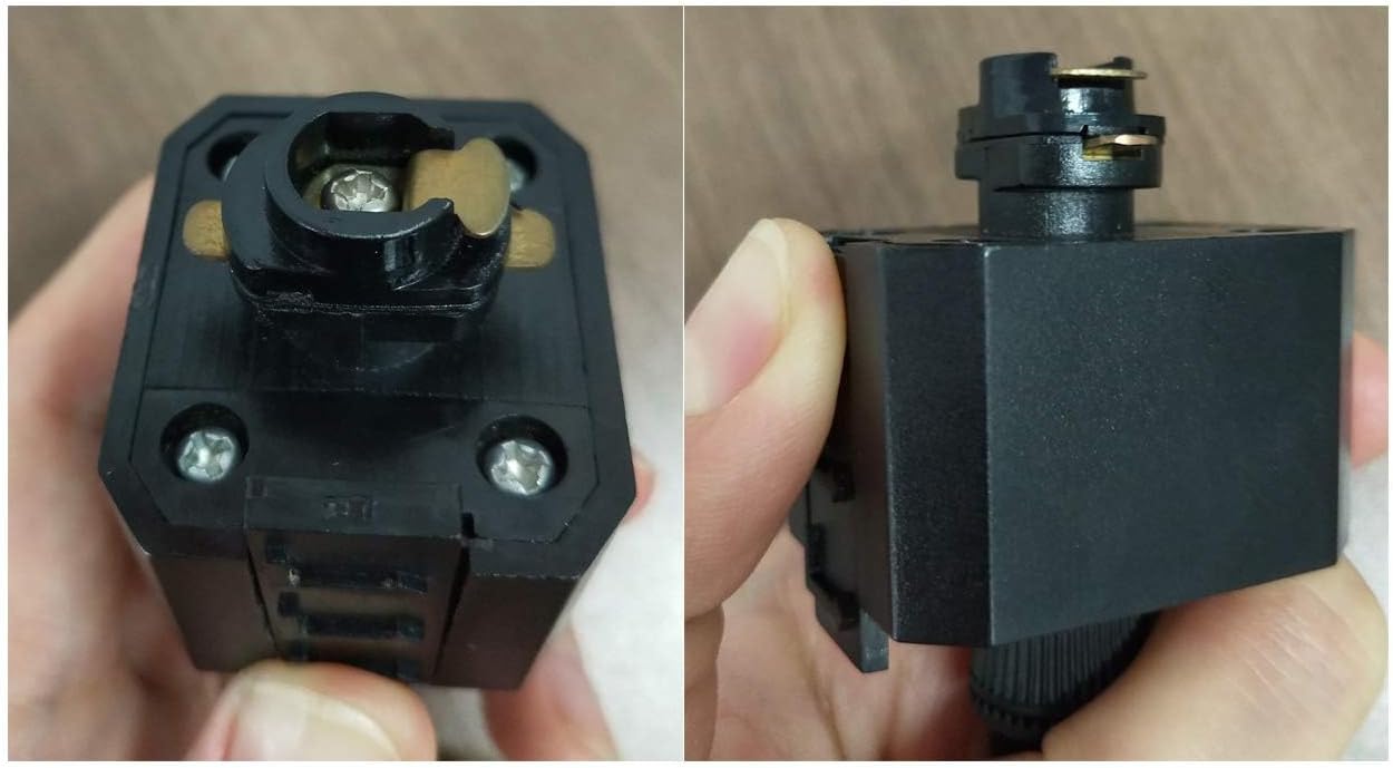 Black H-Track Light Connector for DIY lighting projects. PC material and design for easy lamp holder connection.