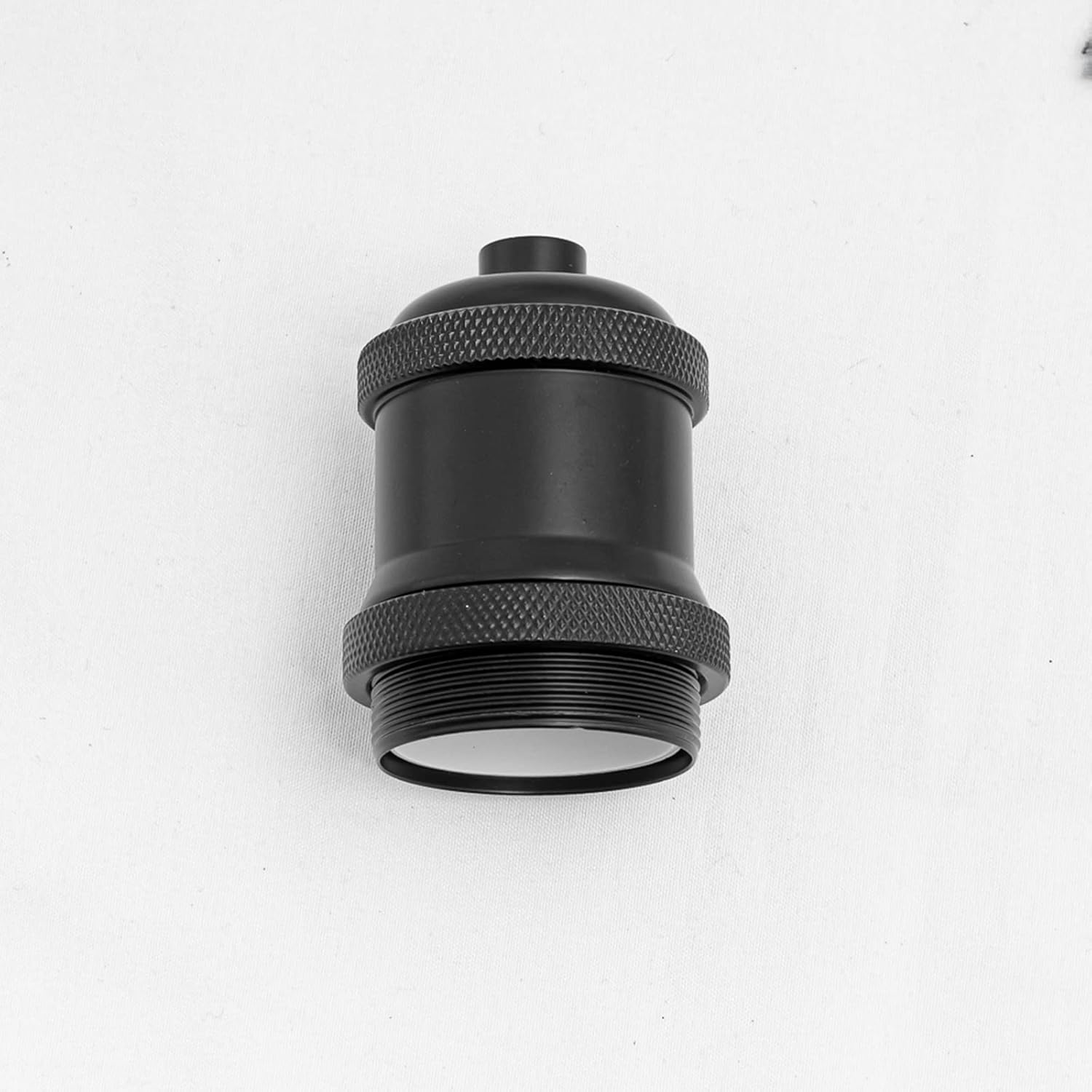 Black industrial E26 lamp holder for Kiven H-Type pendant lights, threaded design, perfect for restaurant or home decor