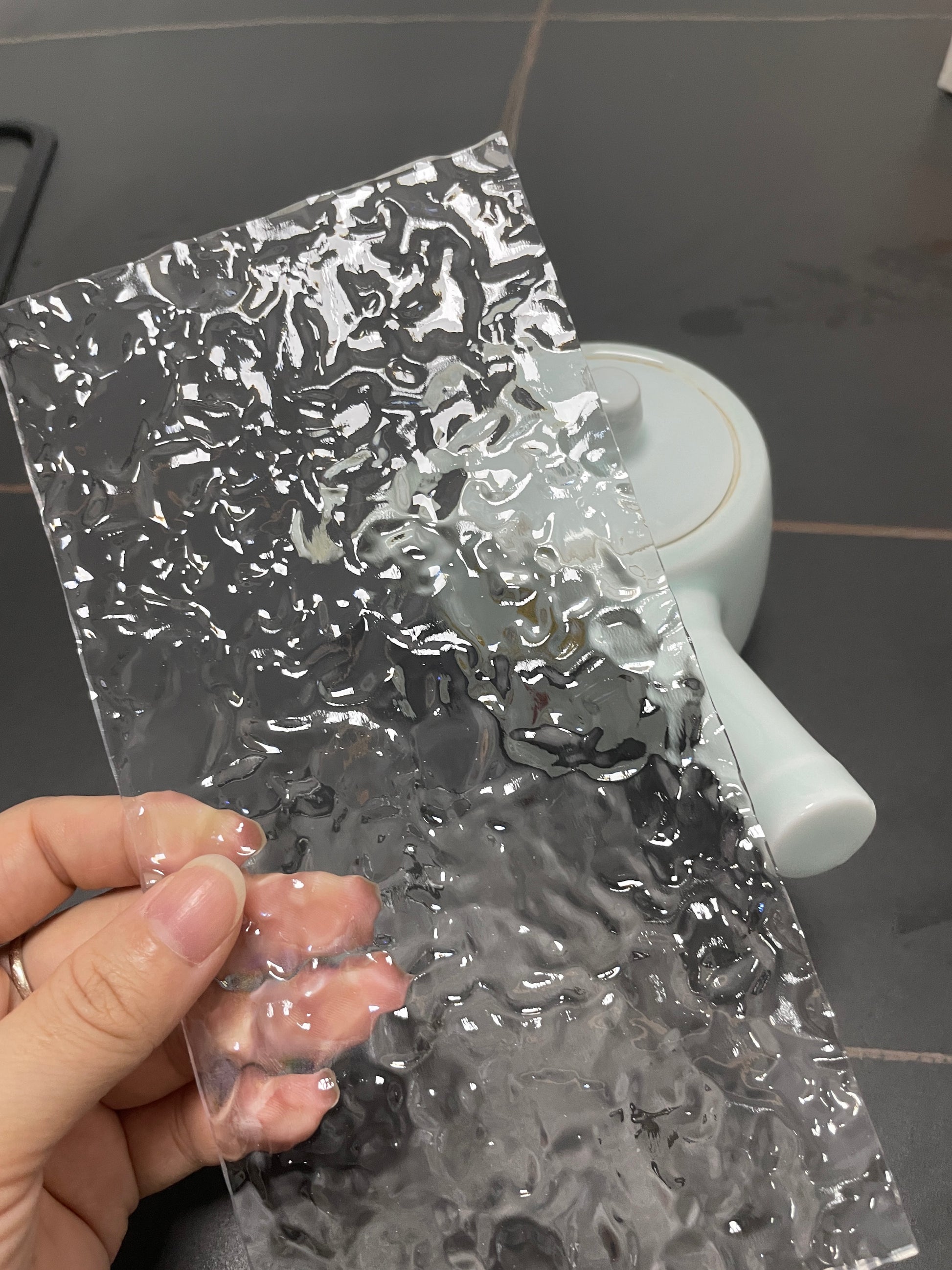 2-Pack Acrylic Sheet for Lighting Fixtures: Transparent with Stone Pattern, UV Customizable