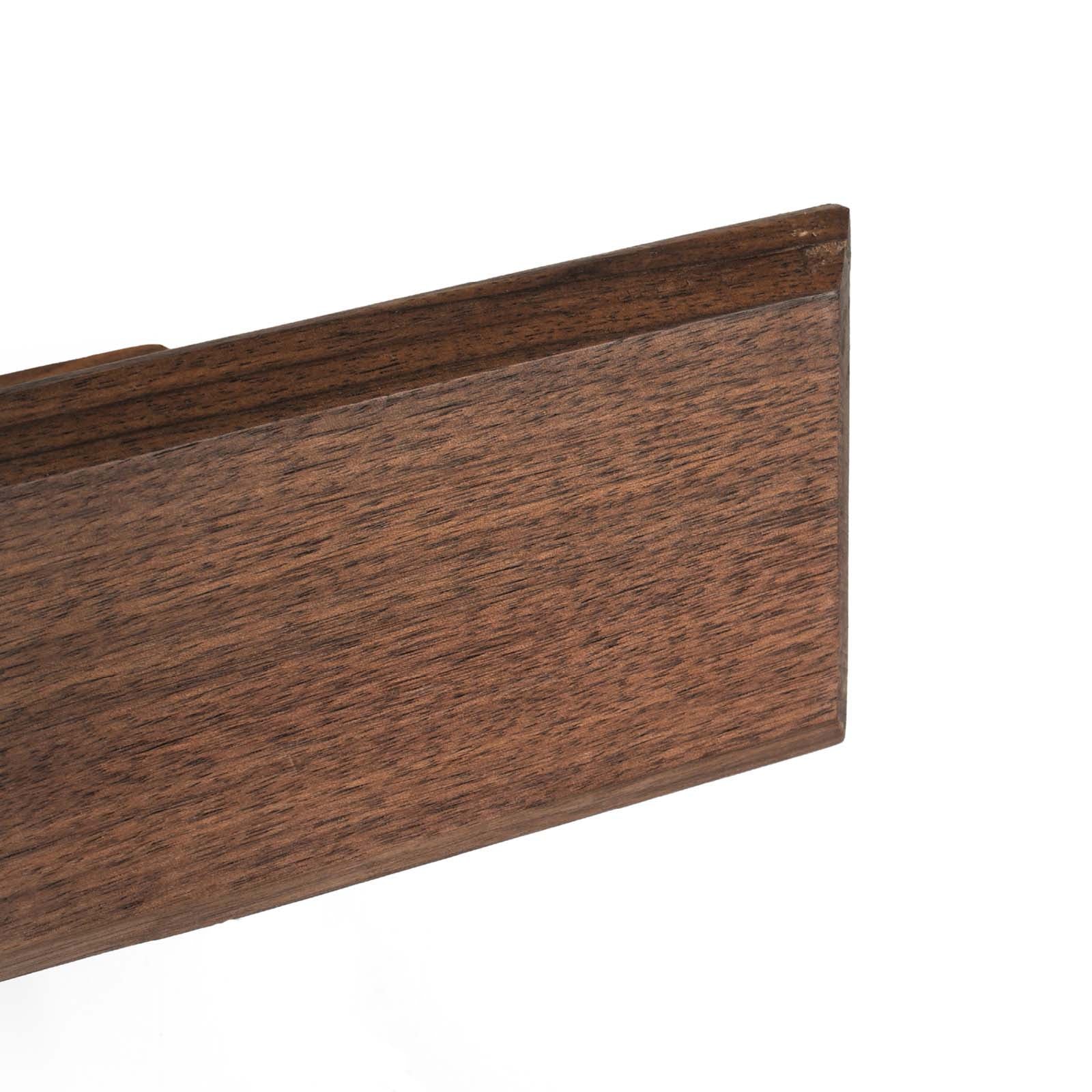 Battery-powered lamp with hand-sweep switch, wall-mounted bookshelf and newspaper/magazine rack, made of black walnut solid wood