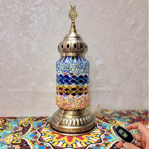 Moroccan retro bedroom bedside living room online celebrity Xinjiang Turkish wind straight USB charging touch remote control desk lamp
