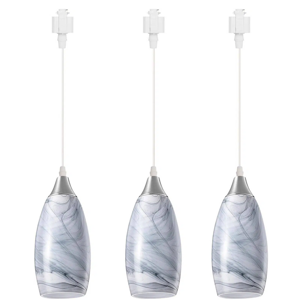 Kiven Nordic Marble Glass H Track Pendant Lights,Elevate Your Space,3-Lights(Bulb Not Included)
