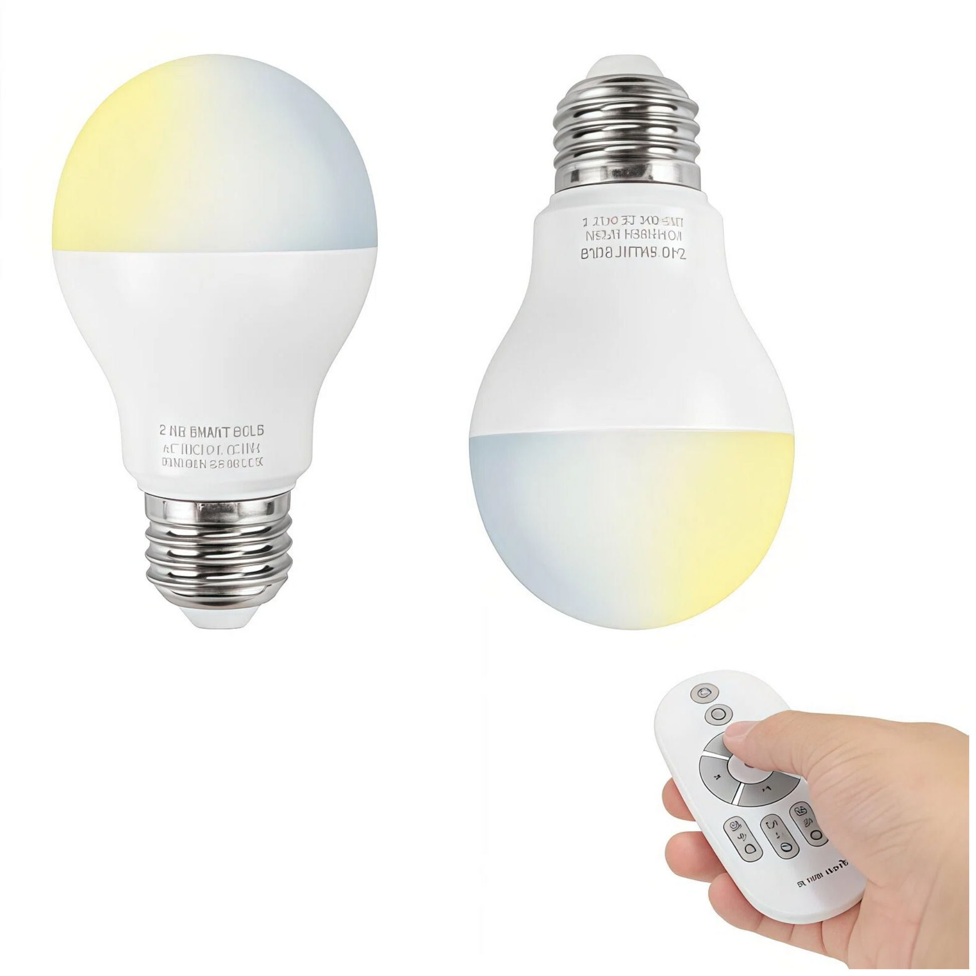 Kiven 2-Pack E26 Dimmable & Color Changing LED Bulbs with Remote Control (6W, 60W Equivalent), Wide Beam Angle, Indoor Use