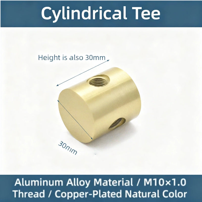 Kiven M10 Cylinder Internal Threaded Tee/4-Way/5-Way Elbow Connector - Lighting Fitting for Table Lamps, Wall Lamps, Pendant Lamps, Branching & Steering Heads