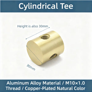 Kiven M10 Cylinder Internal Threaded Tee/4-Way/5-Way Elbow Connector - Lighting Fitting for Table Lamps, Wall Lamps, Pendant Lamps, Branching & Steering Heads