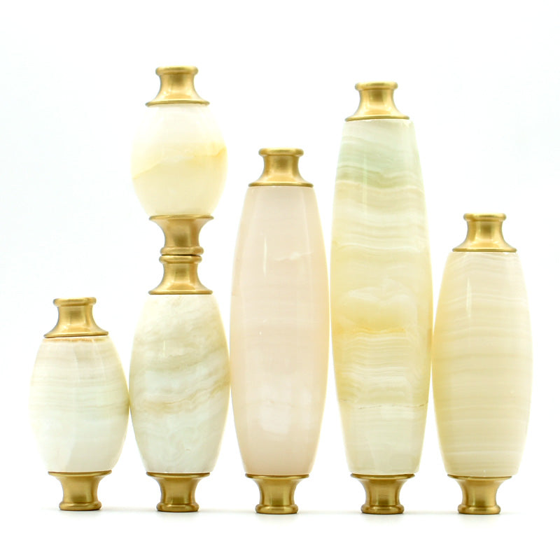 Table Lamp Column for Bedroom & Desk Decor: European - Style Full - Copper, Alabaster with Tassel, Custom Assembly Part
