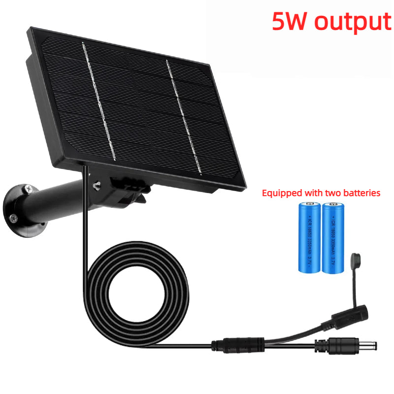 Kiven 4W Mini Solar Panel with Built-in 18650 Battery, 5V Output for Low Power Camera, Outdoor Monitoring