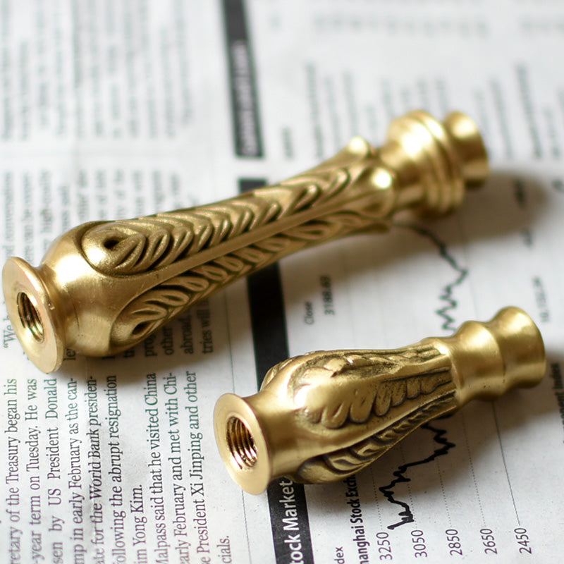 Solid Brass Fixing Column & Lamp Pole: Decorative Die-Cast Pattern Connecting Rod for Ceramic Antique Table Lamps in Study Rooms (Bottle Mouth Cover Mold)