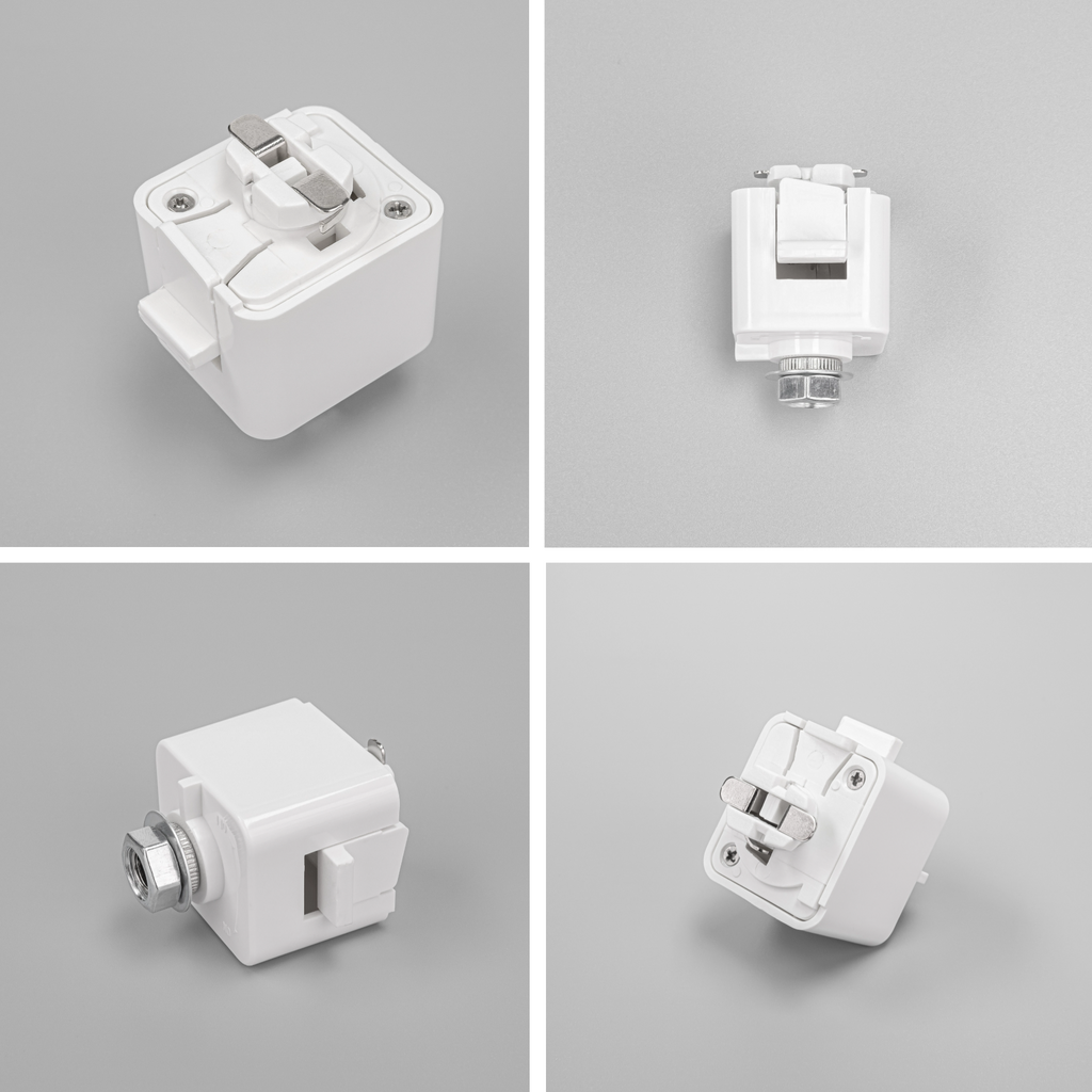 3-Pack J-Type Single Circuit 2-Wire Track Adapter Light Fittings Track Accessories Standing Finish for Stage Lighting DIY J Connection Compatible Parts White Tracking Connectors