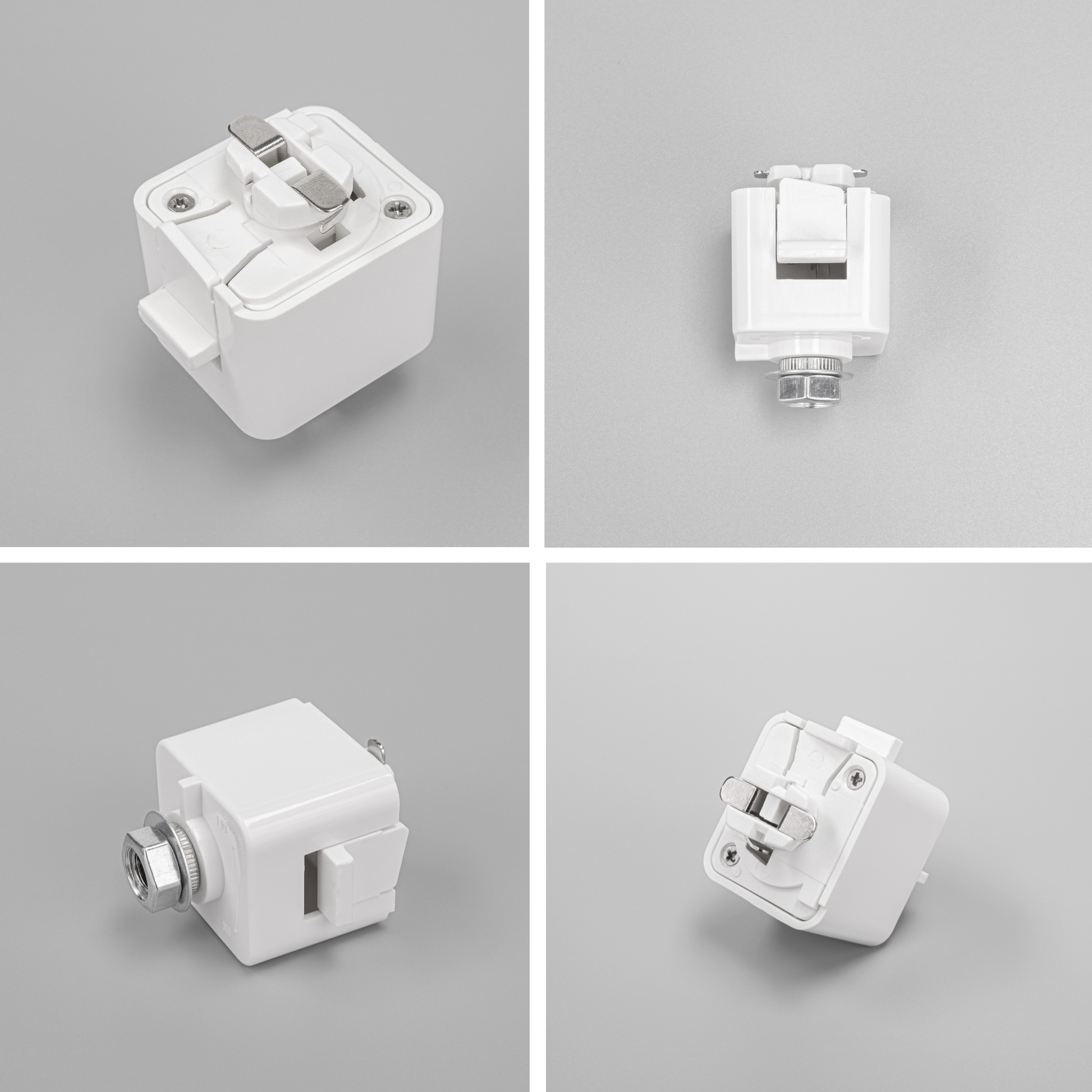 3-Pack J-Type Single Circuit 2-Wire Track Adapter Light Fittings Track Accessories Standing Finish for Stage Lighting DIY J Connection Compatible Parts White Tracking Connectors