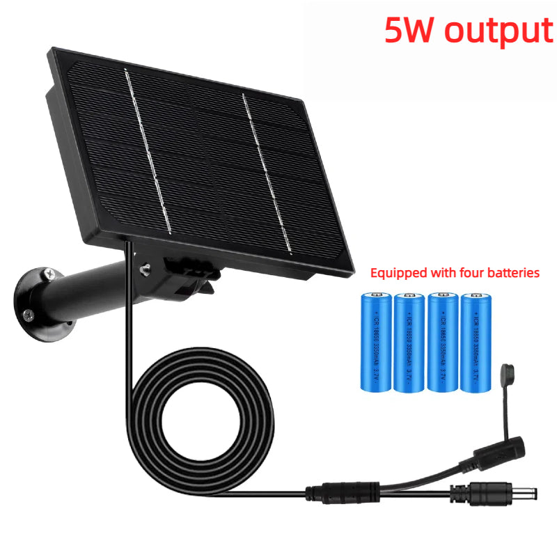 Kiven 4W Mini Solar Panel with Built-in 18650 Battery, 5V Output for Low Power Camera, Outdoor Monitoring