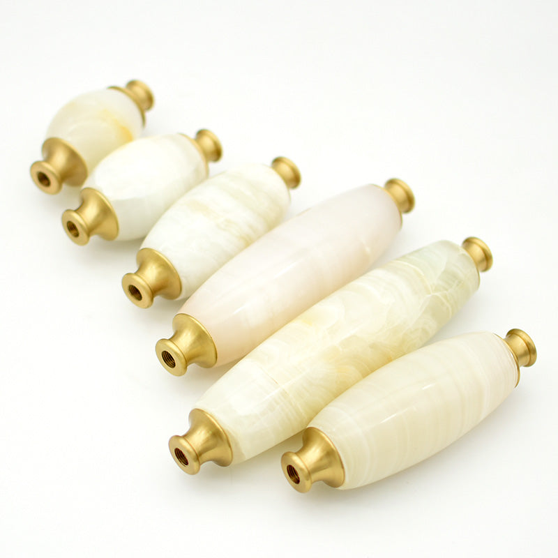 Table Lamp Column for Bedroom & Desk Decor: European - Style Full - Copper, Alabaster with Tassel, Custom Assembly Part