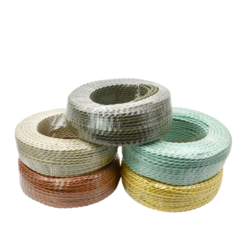 Various colors of Kiven Edison retro braided twisted wire power cords, perfect for vintage or industrial lighting.