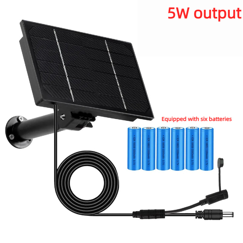 Kiven 4W Mini Solar Panel with Built-in 18650 Battery, 5V Output for Low Power Camera, Outdoor Monitoring