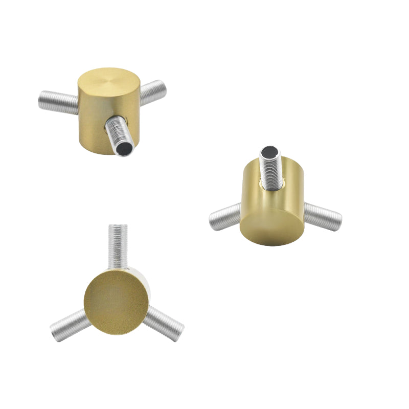 Kiven M10 Cylinder Internal Threaded Tee/4-Way/5-Way Elbow Connector - Lighting Fitting for Table Lamps, Wall Lamps, Pendant Lamps, Branching & Steering Heads