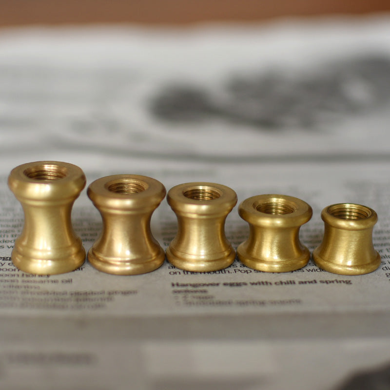 4 - Pack Pulley - shaped Brass Turned Parts for Bohemian Tassel Table & Floor Lamps DIY Assembly (for Indoor Use)