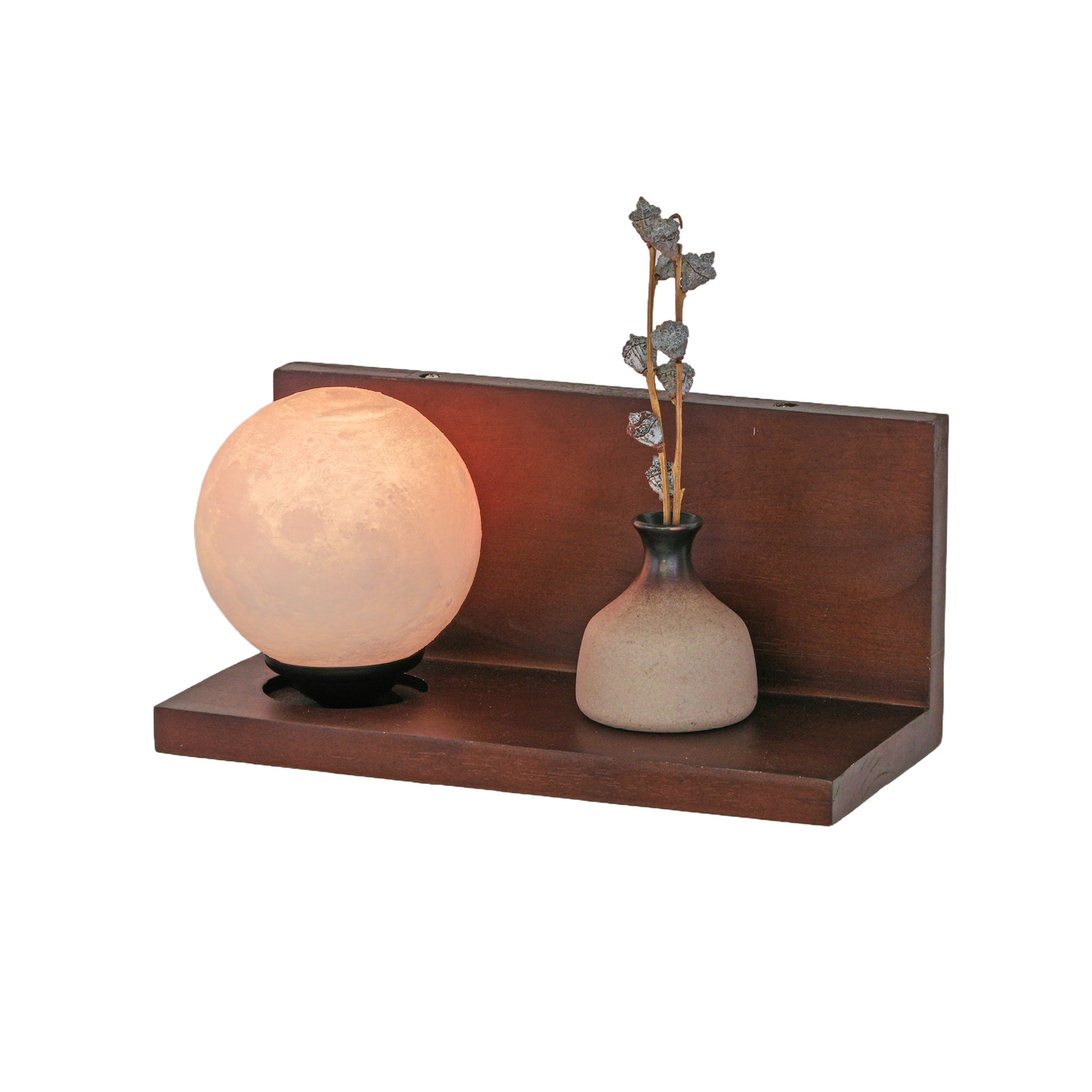 Kiven battery-powered wall lamp with shelf, cordless wall lamp, remote control, tricolor mode, farmhouse wall lamp with rechargeable dimming lamp, suitable for bedroom, living room and office