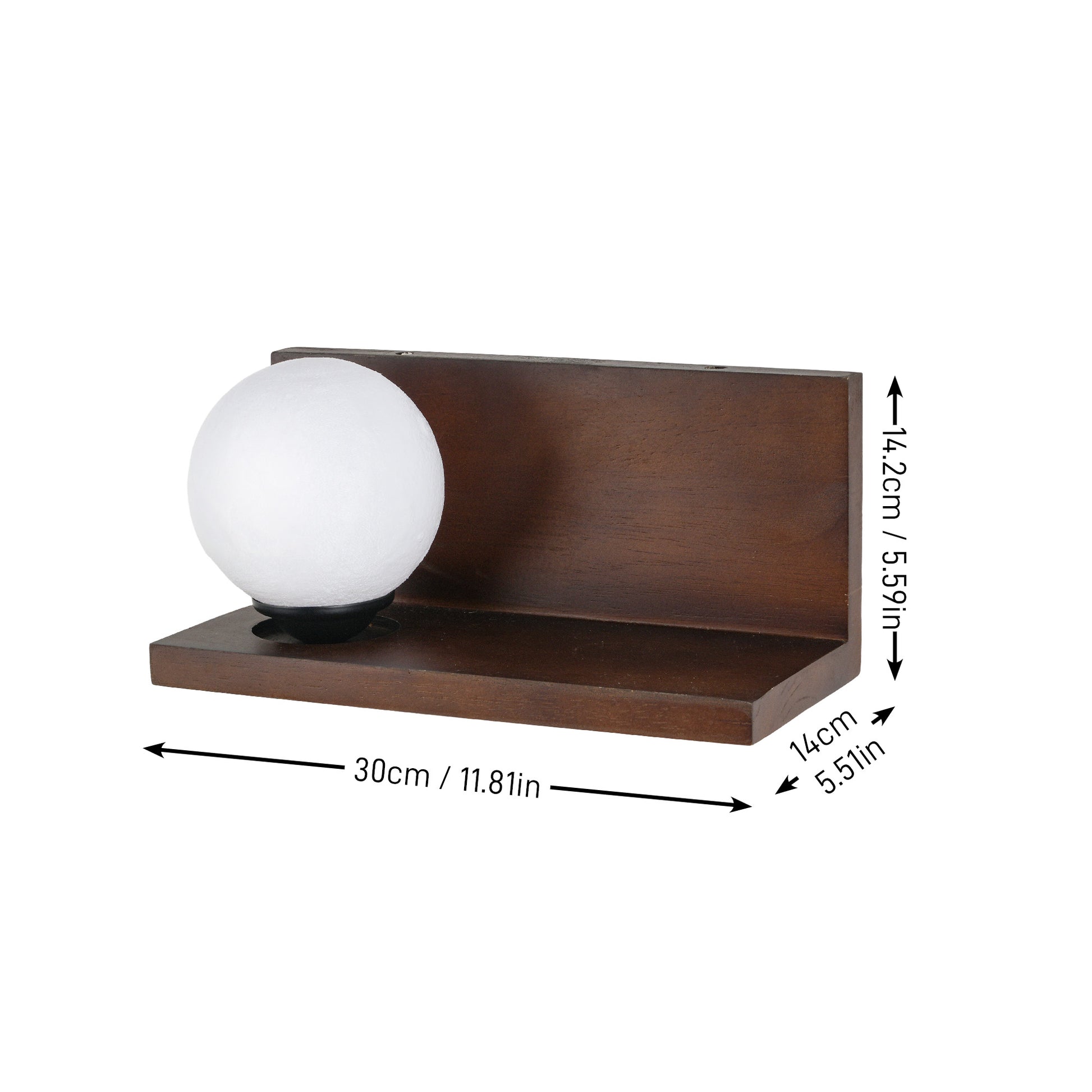 Kiven battery-powered wall lamp with shelf, cordless wall lamp, remote control, tricolor mode, farmhouse wall lamp with rechargeable dimming lamp, suitable for bedroom, living room and office