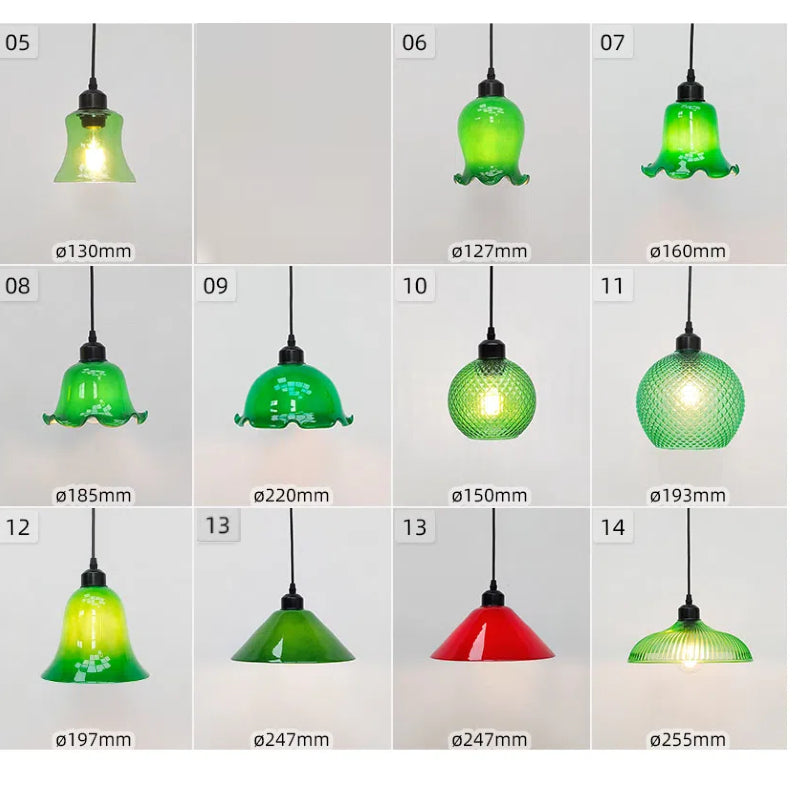 Kiven Retro Pendant Light, Nordic Vintage American Farmhouse Industrial Green Glass Shade, for Cafe Bar Restaurant Hallway Lighting