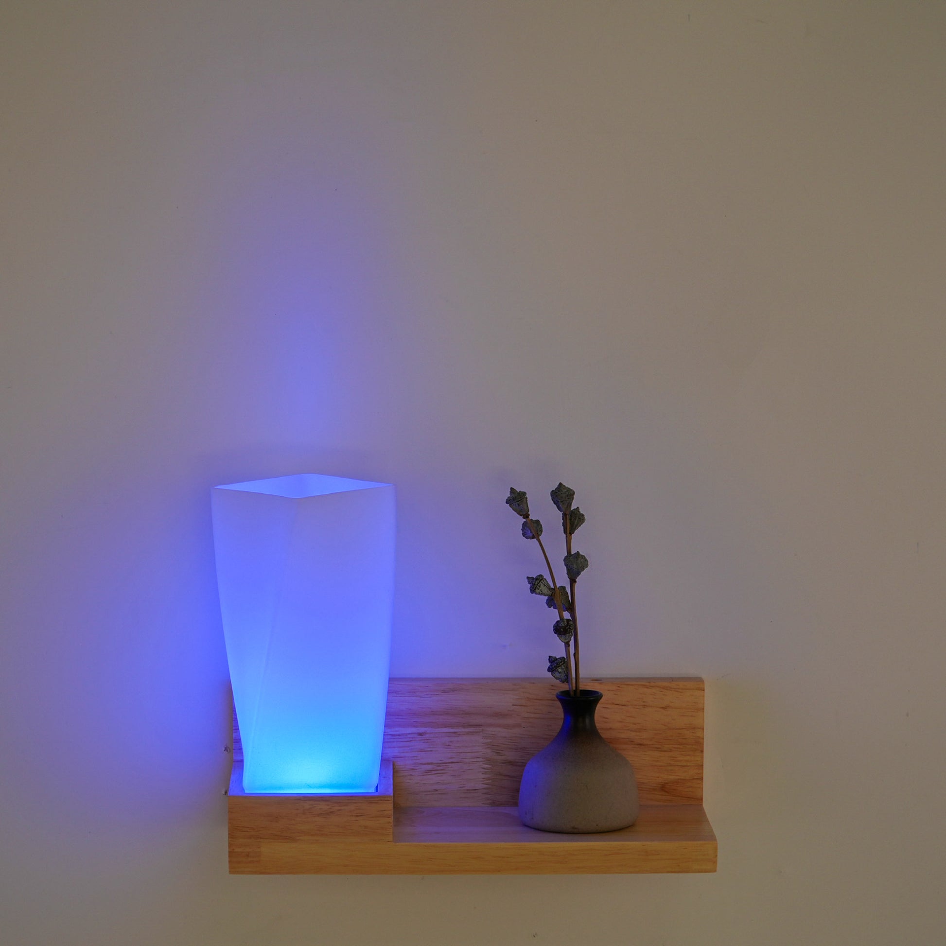 Kiven battery-powered wall lamp with shelf, cordless wall lamp, remote control, tricolor mode, farmhouse wall lamp with rechargeable dimming lamp, suitable for bedroom, living room and office