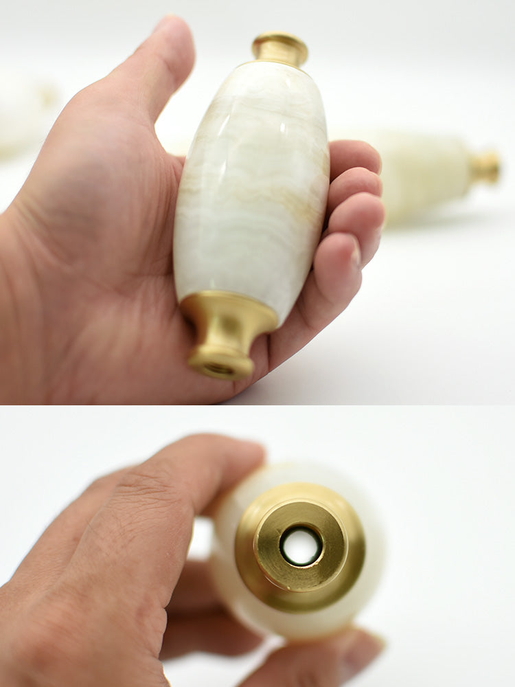 Table Lamp Column for Bedroom & Desk Decor: European - Style Full - Copper, Alabaster with Tassel, Custom Assembly Part