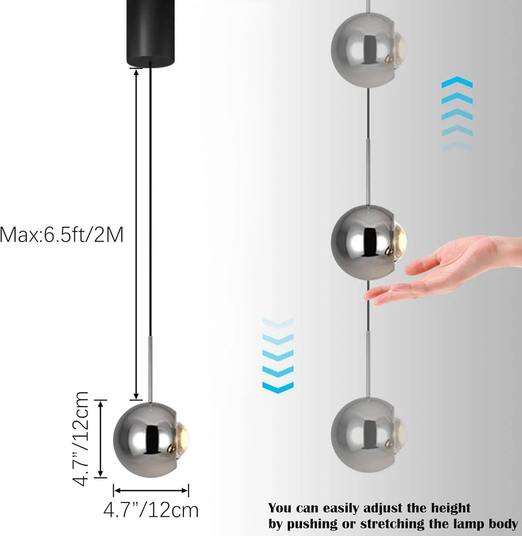Kiven Semi Flush Mount, 10W Hanging Lamp Touch Control Gimbaled Spotlight Adjustable Height Island Light Stepless Dimming 3 Colors for Bedroom Kitchen Sink Dining Rooms Sloped Ceiling