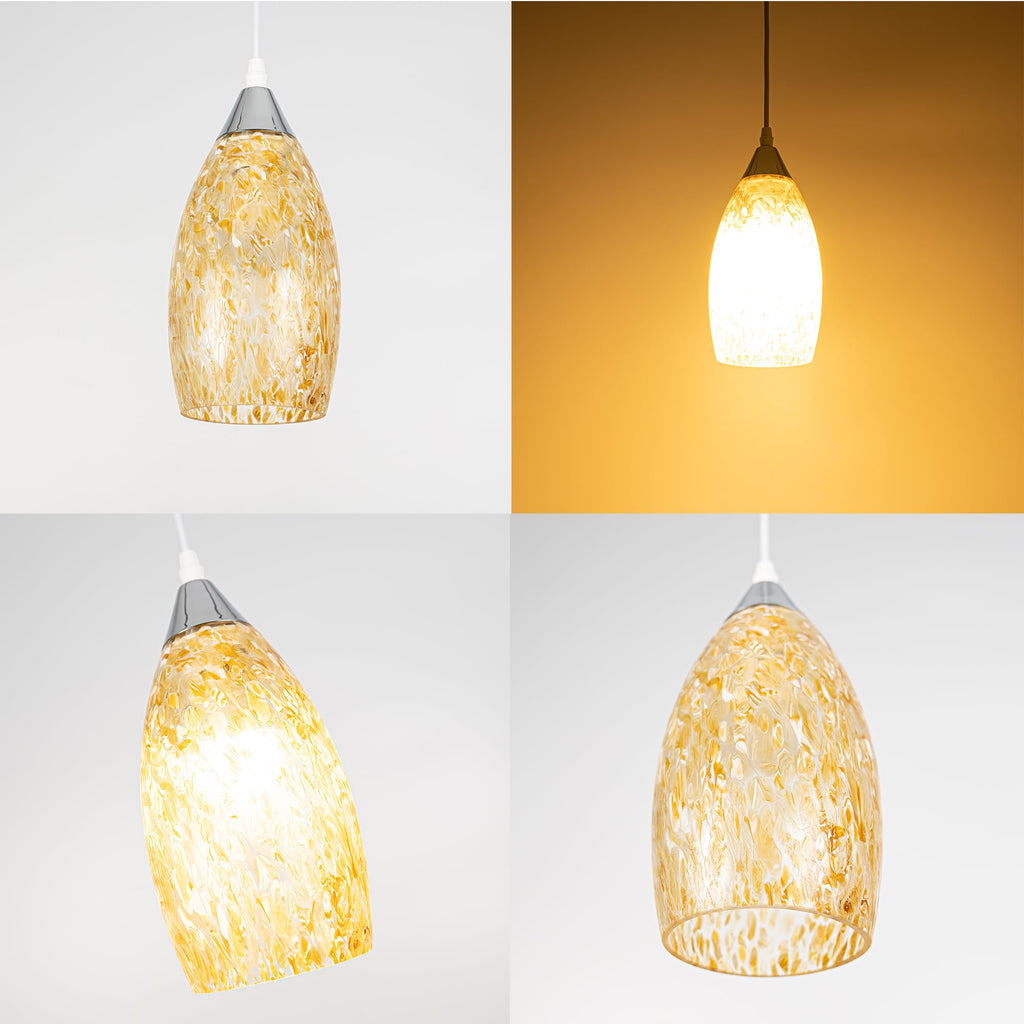 Kiven Glass Pendant Lamp Shade, φ 4.7"*H 8" Art Glass Lamp Covers, 1-Pack Oval Light Shade Replacement for Light Fixtures Replacement Pendant Light Ceiling Light DZ0506
