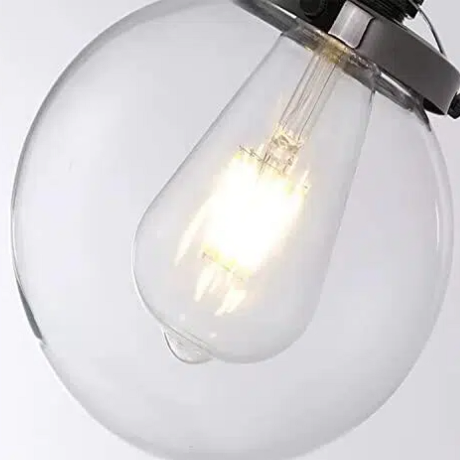 Kiven 3 Lights H-Track Lighting Pendant, Vintage Industrial Pendant Light Fixture with 5.9" Handmade Globe Clear Shade - Bronze