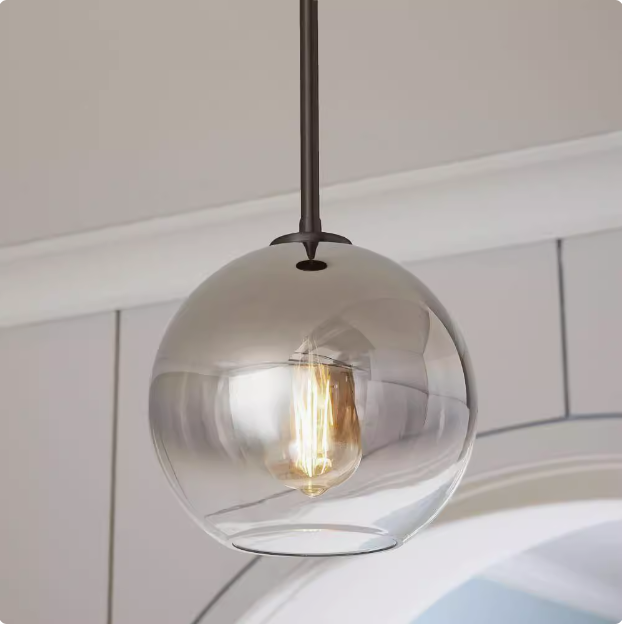 Kiven Nordic Modern Minimalist Adjustable Glass Globe Pendant Light, Creative Single - Head Design, Ideal for Dining Room, Cafe, Bedroom & Bar Ambience