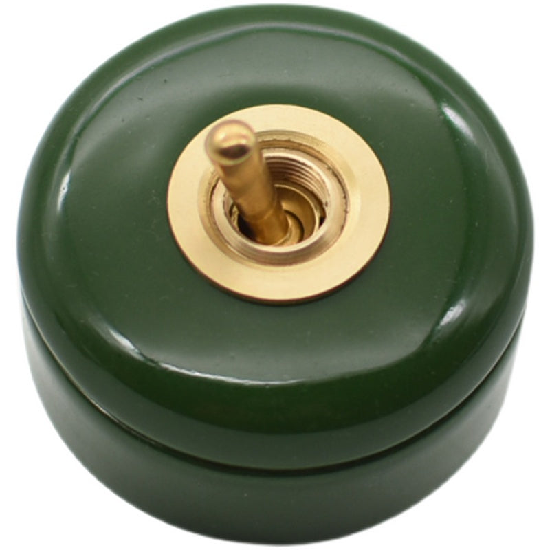 Retro Ceramic Toggle Switch: Creative Solid Brass Rod Lighting Controller for Vintage-Style B&Bs, Cafés & Dining Areas