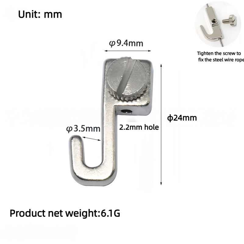 Kiven Adjustable Stainless Steel Wire Rope, Special for Chandeliers, Movable Hanging Hook for Paintings, Picture Frames, Track Hook, Lighting Wire Lock Accessories