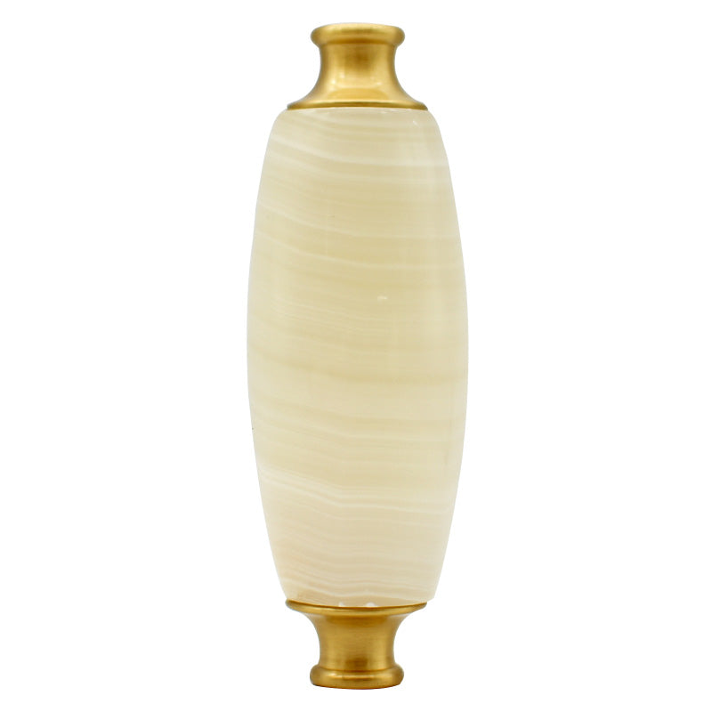 Table Lamp Column for Bedroom & Desk Decor: European - Style Full - Copper, Alabaster with Tassel, Custom Assembly Part