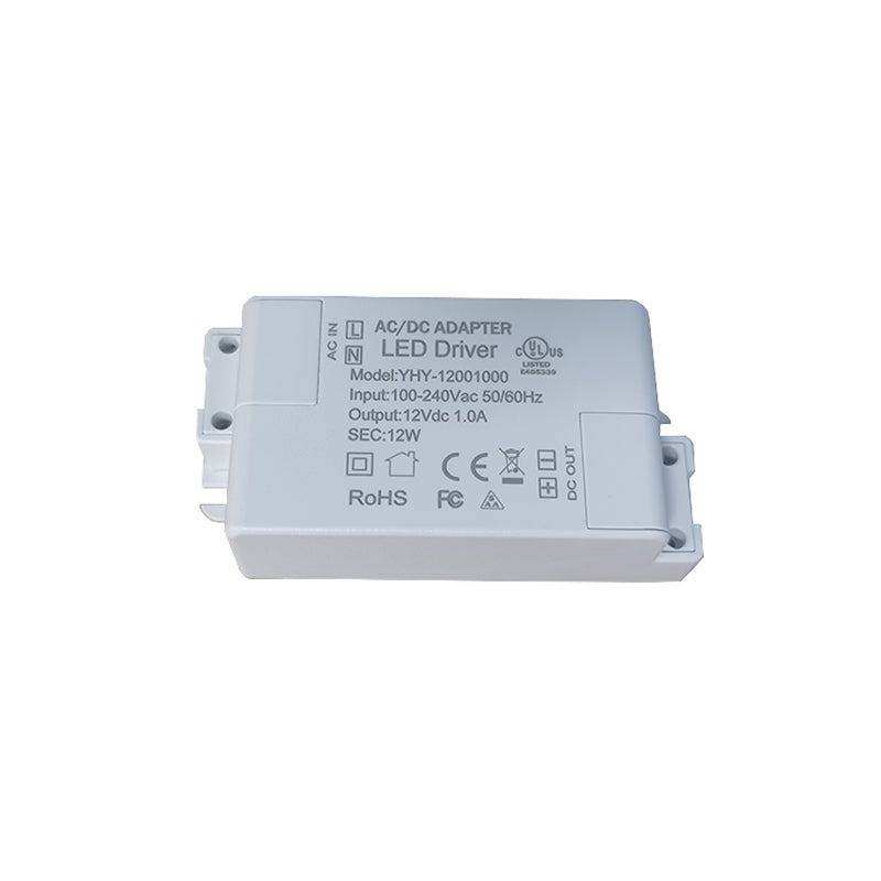 Kiven 110V AC to 12V DC 1A 12W Constant Voltage LED Power Supply, CE Certified Voltage Regulator Transformer for LED Strip Lights/Bulbs/Lamps