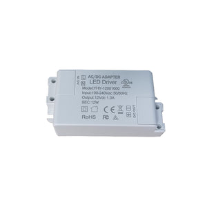 Kiven 110V AC to 12V DC 1A 12W Constant Voltage LED Power Supply, CE Certified Voltage Regulator Transformer for LED Strip Lights/Bulbs/Lamps
