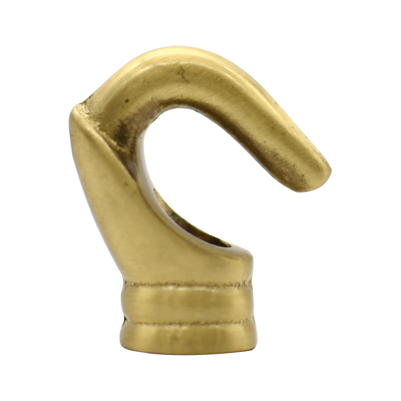 4-Pack Vintage LOFT Lighting Hardware: M10/M12 Fine Thread Brass Open Hooks – Full-Connection Ceiling & Pendant Lamp Hooks
