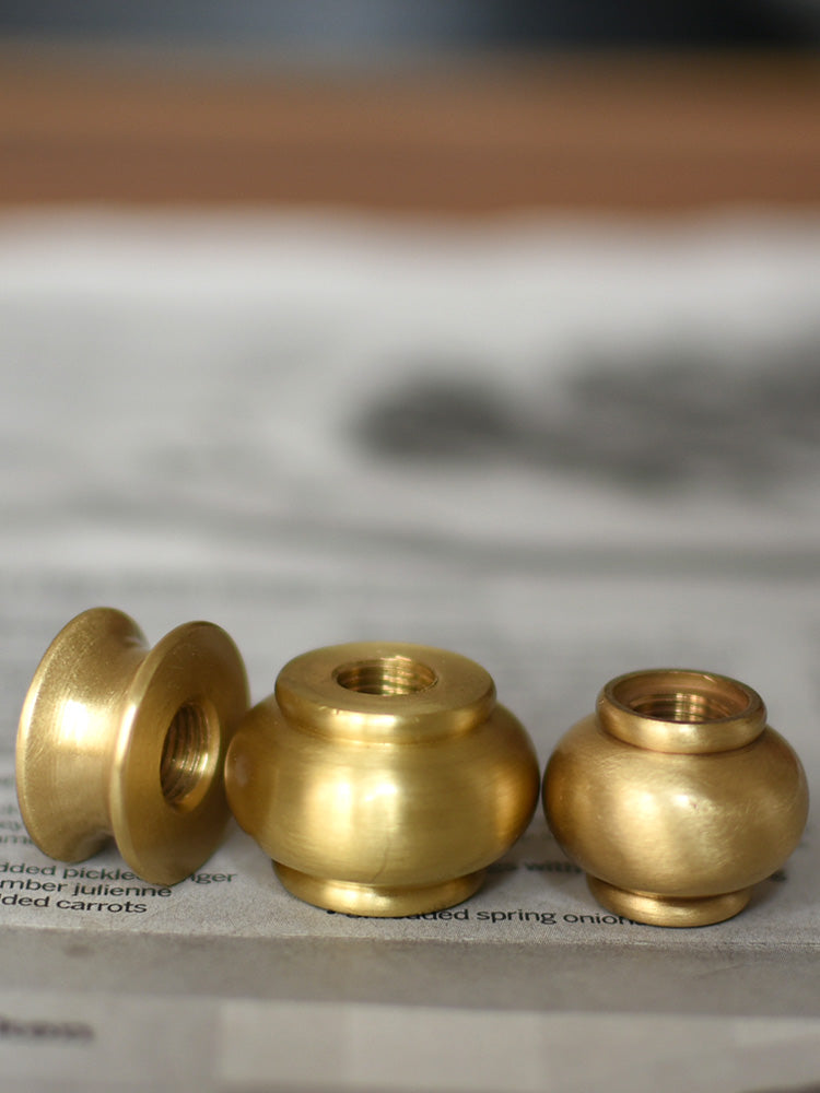 4 - Pack Brass Turned Parts for Bohemian Tassel Table & Floor Lamps DIY Assembly (for Indoor Use)