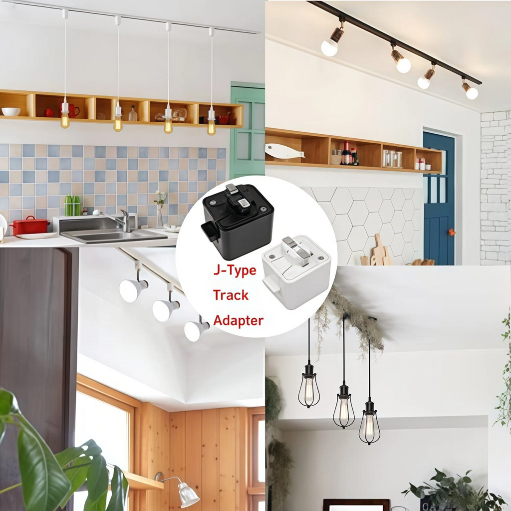 3-Pack J-Type Single Circuit 2-Wire Track Adapter Light Fittings Track Accessories Standing Finish for Stage Lighting DIY J Connection Compatible Parts White Tracking Connectors