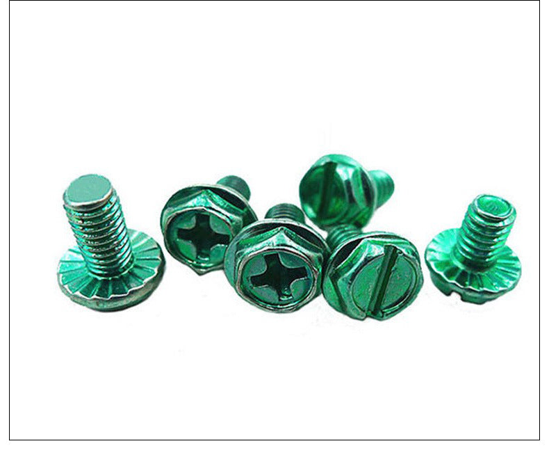 Kiven Green Screw 5/32 Thread, Imperial & Metric Thread Flange Phillips Slotted Hexagon Screw with Washer