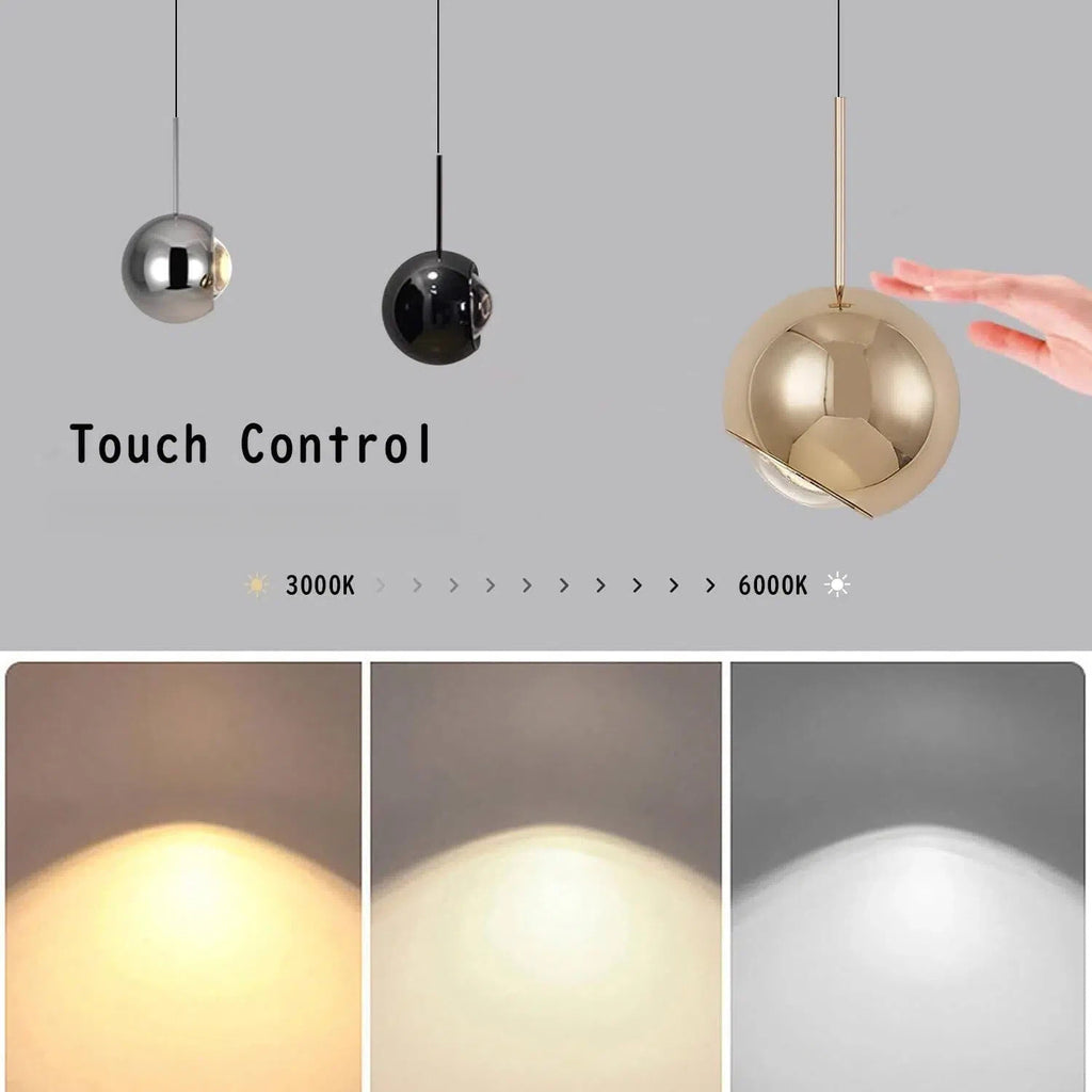 Kiven Semi Flush Mount, 10W Hanging Lamp Touch Control Gimbaled Spotlight Adjustable Height Island Light Stepless Dimming 3 Colors for Bedroom Kitchen Sink Dining Rooms Sloped Ceiling