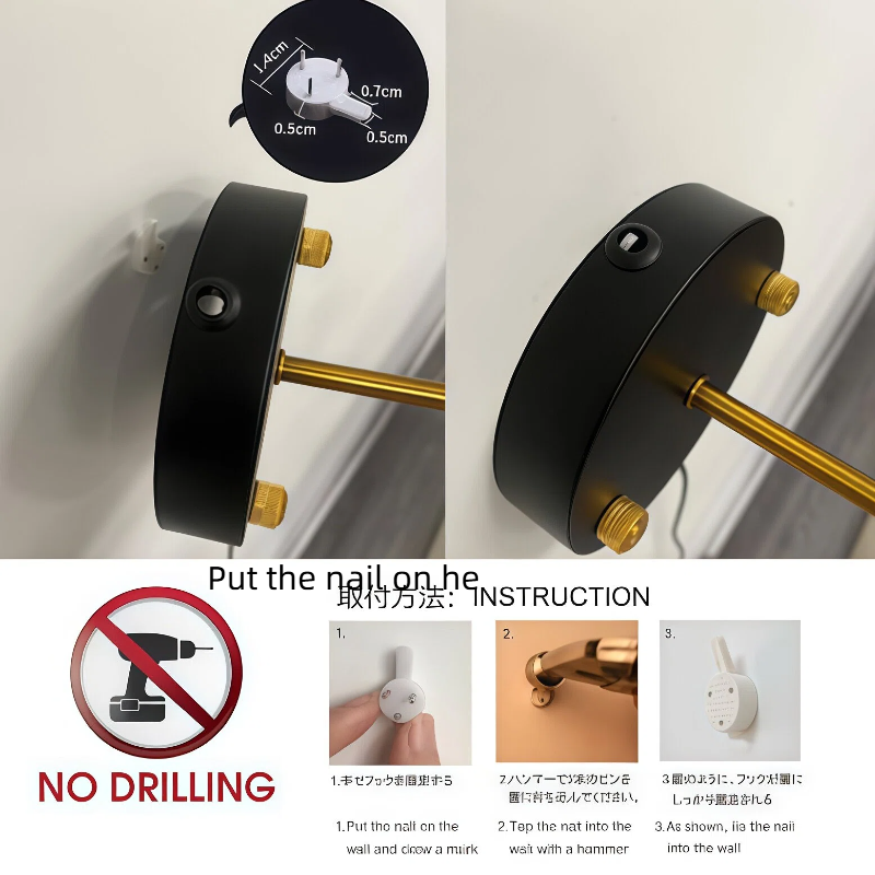 Kiven Wireless PIR Motion Sensor Light Sensing 5600mAh Rechargeable Battery Operate LED Wall Sconce, No Drilling Adjustable Wall Mounted Light 2 Motion Sensors No Pair Required for Bathroom