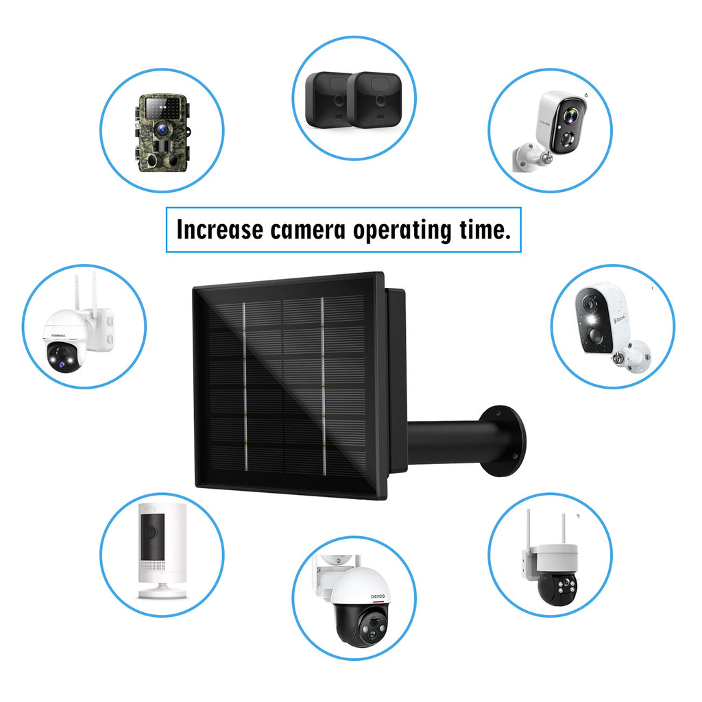 Kiven 4W Mini Solar Panel with Built-in 18650 Battery, 5V Output for Low Power Camera, Outdoor Monitoring