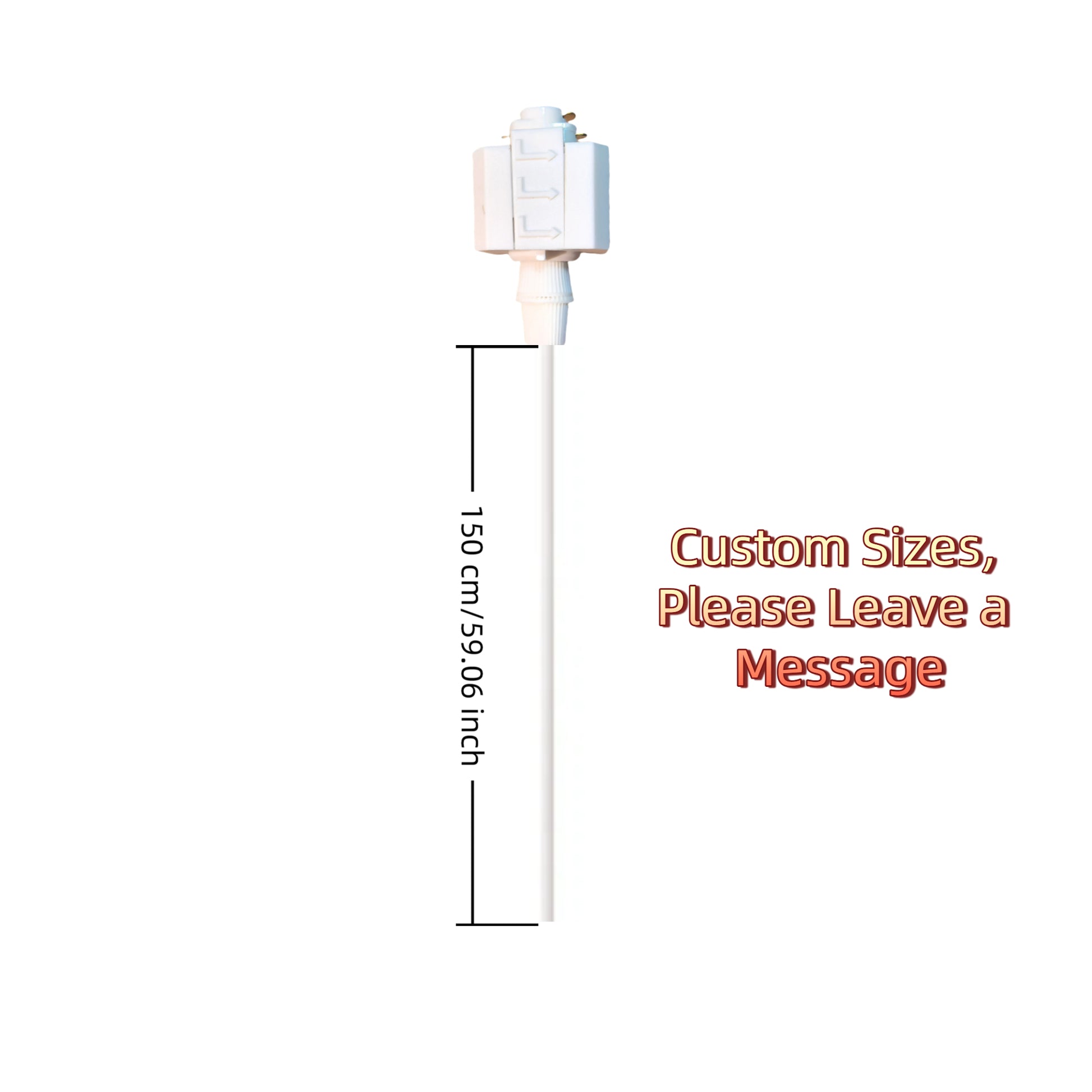 2pcs H-Track Light Connectors with 59-inch Wires and Lamp Holder Mounting Accessories (Lamp Head Not Included)