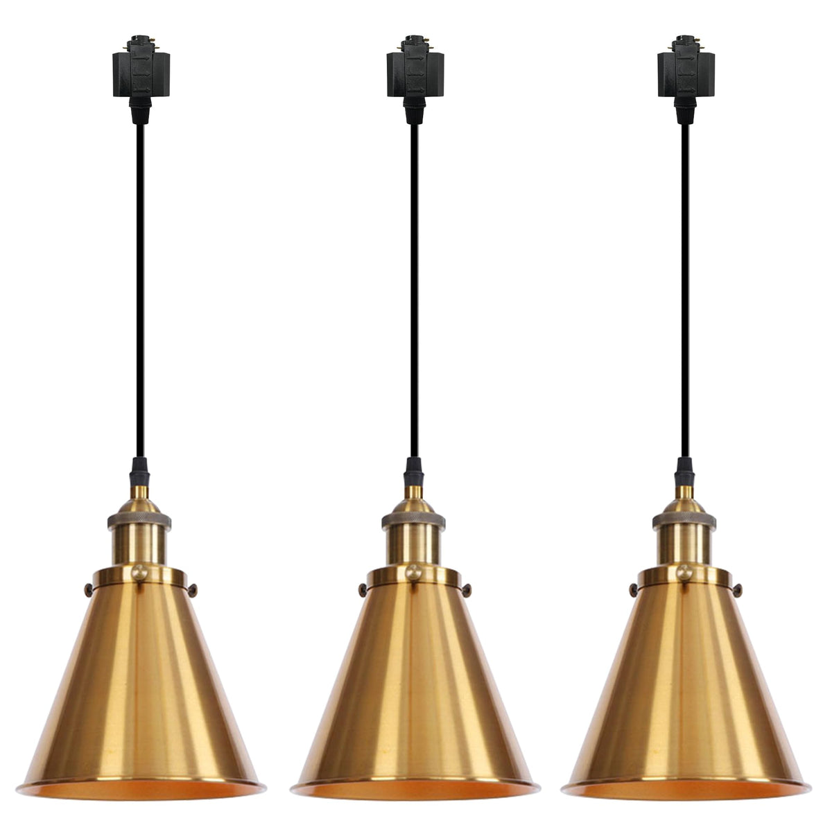 Kiven H-Type Track Lighting, 3-Light Modern Halo Track Pendant Light with Metal Lampshade,Dimmable H Track Light Pedant for Kitchen Island Home Cafe Bedroom, Cord Length 39.4",Silver Finish