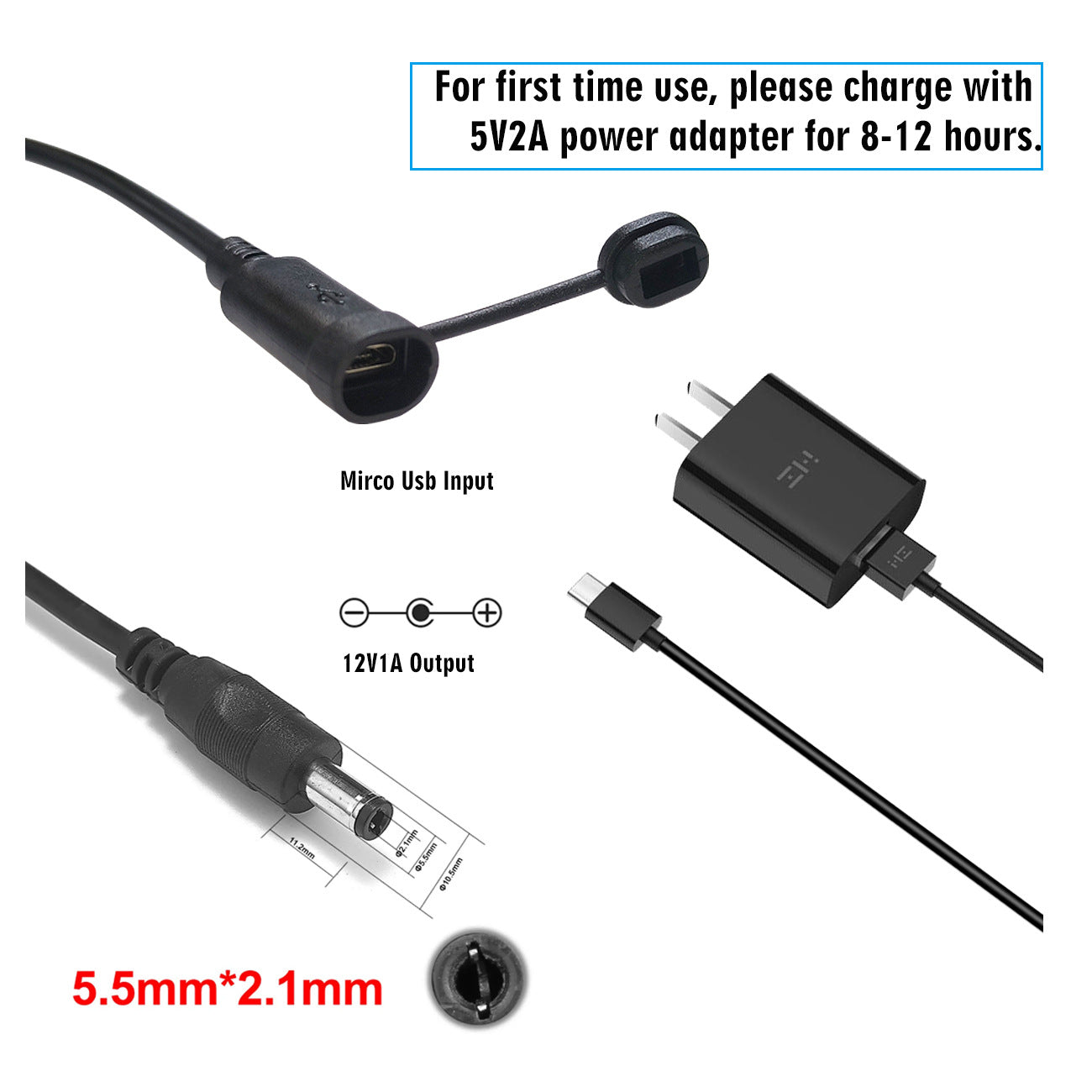 Kiven 4W Mini Solar Panel with Built-in 18650 Battery, 5V Output for Low Power Camera, Outdoor Monitoring
