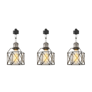 Hollow Cage Metal Shade Track Light Rotatable Tilt Adjustable Accent Lighting Vintage Design