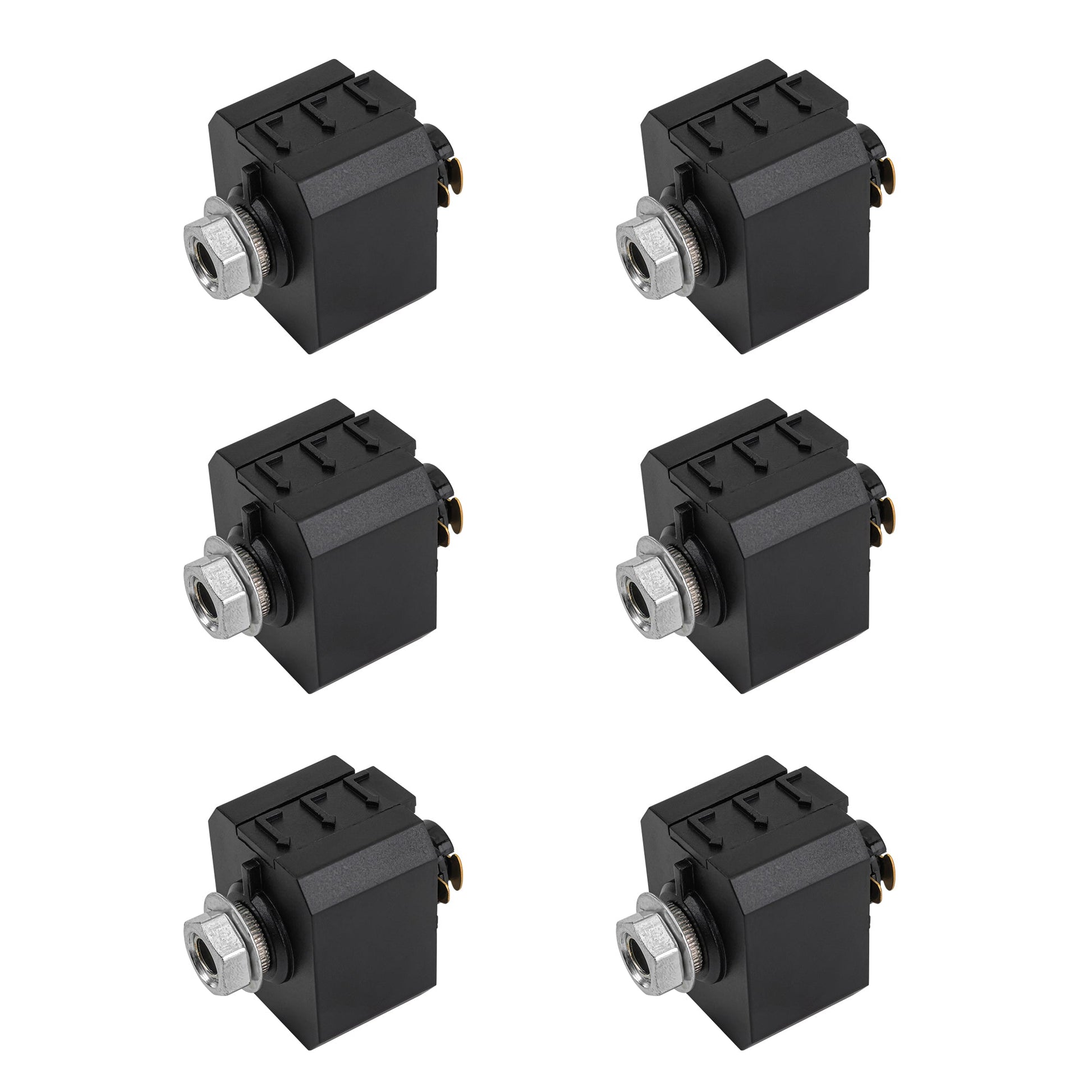 Black Halo-Type track adapter for stage lighting, compatible with Halo System; DIY, easy installation, black finish.